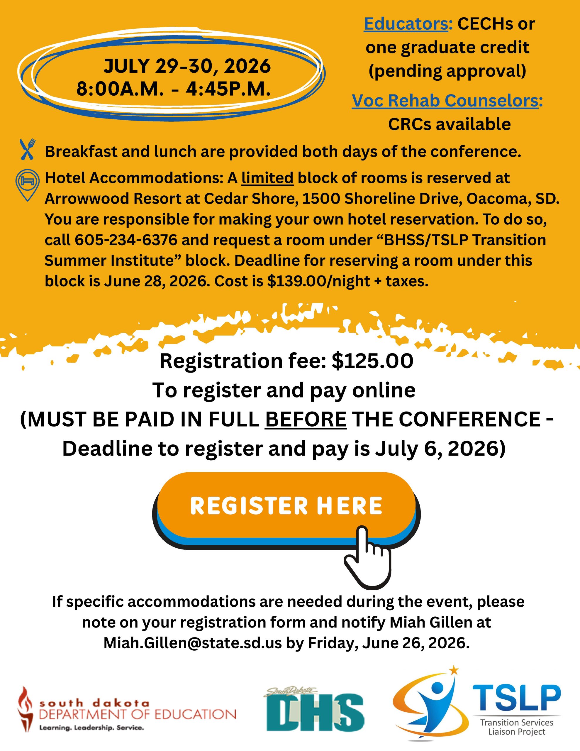 Summer Institute Registration flyer